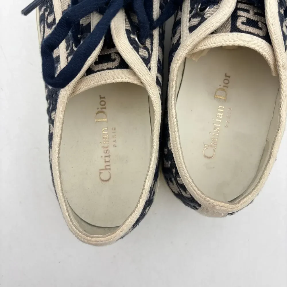 Christian Dior Walk'N' Dior Canvas Low Sneakers Men US 11.5 EU 45 Streetwear